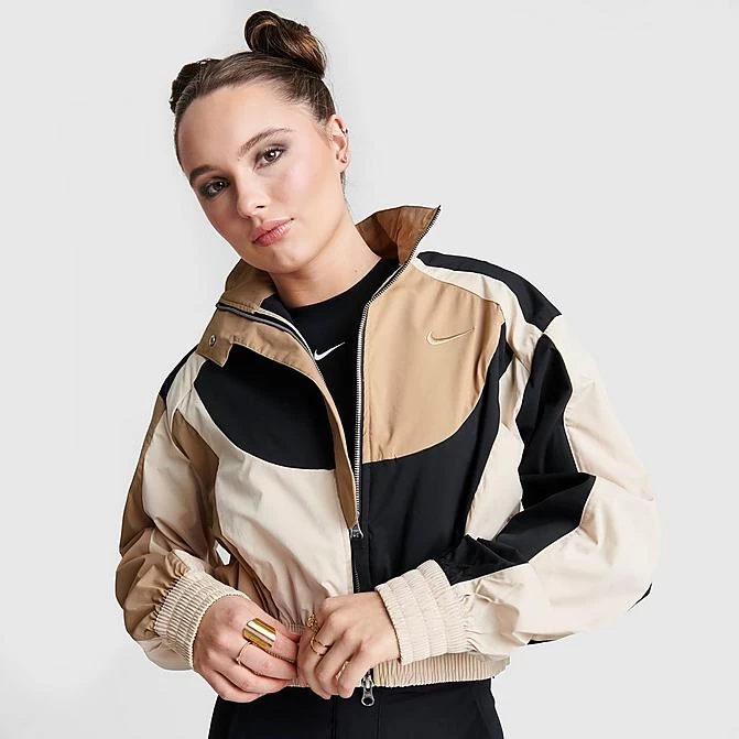 Women's Nike Sportswear Collection Woven Jacket Hemp/Black/Sanddrift/Hemp - DV8307 200