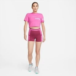 Women's Nike Pro Dri-FIT Femme Shorts Rosewood/Active Fuchsia//Pinksicle/Pinksicle - DX0059 653 -Nike Women Shop DX0059 653 M3