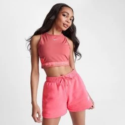 Women's Nike Pro Dri-FIT Crop Tank Adobe/Sea Coral - DX0061 655 -Nike Women Shop DX0061 655 M3