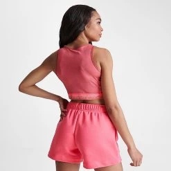 Women's Nike Pro Dri-FIT Crop Tank Adobe/Sea Coral - DX0061 655 -Nike Women Shop DX0061 655 M4