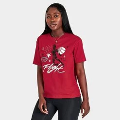 Nike Women's Jordan Flight T-Shirt Gym Red - DX0394 687