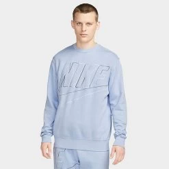 Nike Club Fleece+ Futura Fleece Crewneck Sweatshirt Cobalt Bliss - DX0529 479