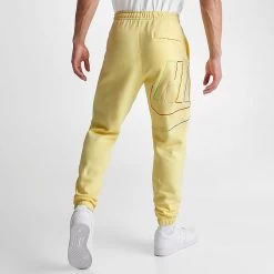 Nike Club Fleece+ Futura Logo Fleece Sweatpants Lemon Chiffon - DX0547 706 -Nike Women Shop DX0547 706 M4