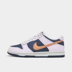 Big Kids' Nike Dunk Low SE Casual Shoes Thunder Blue/Metallic Copper - DX1663 400