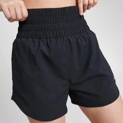 Women's Nike One Dri-FIT Ultra High-Waisted 3-Inch Brief-Lined Shorts Black/Reflective Silver - DX6642 010 -Nike Women Shop DX6642 010 M6