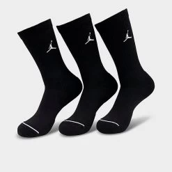 Nike Men's Jordan Everyday Crew Socks (3-Pack) Black - DX9632 010