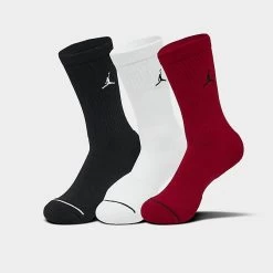 Nike Men's Jordan Everyday Crew Socks (3-Pack) Red/White/Black - DX9632 902