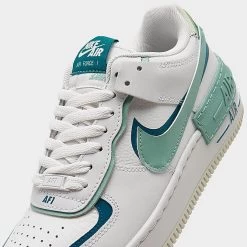 Women's Nike Air Force 1 Shadow Casual Shoes Summit White/Mineral/Industrial Blue - DZ1847 101 -Nike Women Shop DZ1847 101 P3