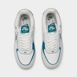 Women's Nike Air Force 1 Shadow Casual Shoes Summit White/Mineral/Industrial Blue - DZ1847 101 -Nike Women Shop DZ1847 101 P5