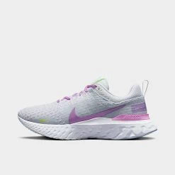 Women's Nike React Infinity 3 Running Shoes White/Rush Fuchsia/Blue Tint/Volt - DZ3016 100