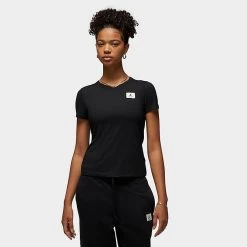 Nike Women's Jordan Slim Fit T-Shirt Black - DZ3217 010