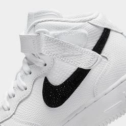 Women's Nike Air Force 1 '07 Mid Casual Shoes White/Black - DZ5211 100 -Nike Women Shop DZ5211 100 P3