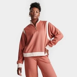 Nike Women's Jordan (Her)itage Quarter-Zip Track Jacket Sky J Orange/Guava Ice - FB5134 810