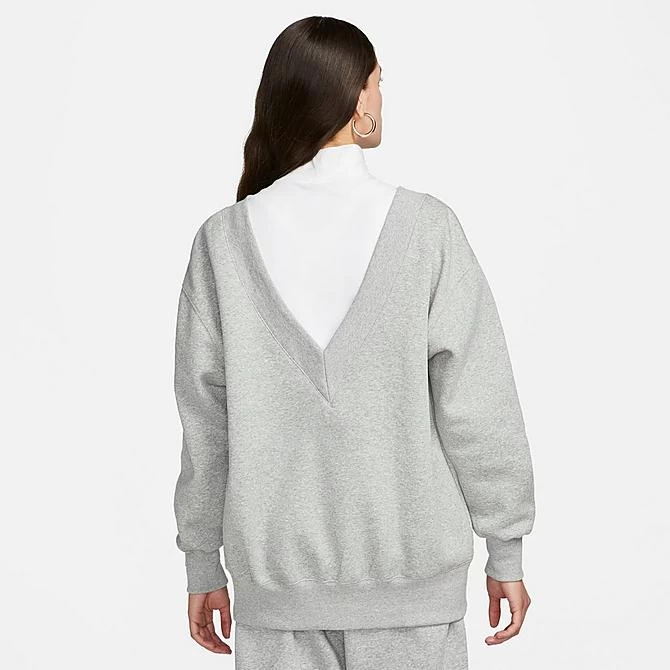 Women's Nike Sportswear Phoenix Fleece Oversized V-Neck Sweatshirt Dark Grey Heather/Sail - FB8317 063 2 Women's Nike Sportswear Phoenix Fleece Oversized V-Neck Sweatshirt Dark Grey Heather/Sail - FB8317 063 - Image 2