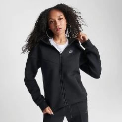 Women's Nike Sportswear Tech Fleece Windrunner Full-Zip Hoodie Black - FB8338 010 8 Women's Nike Sportswear Tech Fleece Windrunner Full-Zip Hoodie Black - FB8338 010 -Nike Women Shop FB8338 010 M3