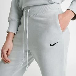 Women's Nike Sportswear Phoenix Fleece High-Waisted Jogger Sweatpants Light Silver/Black - FD0893 034 -Nike Women Shop FD0893 034 M5