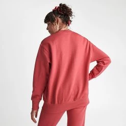 Women's Nike Sportswear Phoenix Fleece Oversized Crewneck Sweatshirt Adobe/Black - FD1128 655 -Nike Women Shop FD1128 655 M4