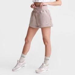 Women's Nike Sportswear Phoenix Fleece High-Rise Shorts Diffused Taupe/Sail - FD1409 272
