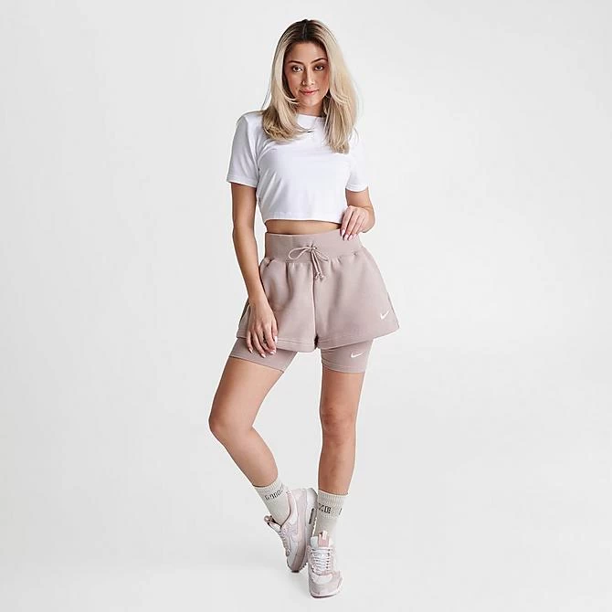 Women's Nike Sportswear Phoenix Fleece High-Rise Shorts Diffused Taupe/Sail - FD1409 272 2 Women's Nike Sportswear Phoenix Fleece High-Rise Shorts Diffused Taupe/Sail - FD1409 272 - Image 2