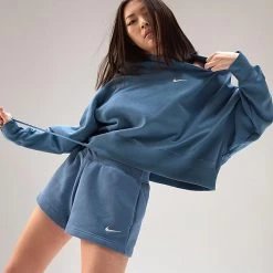 Women's Nike Sportswear Phoenix Fleece High-Rise Shorts Noise Aqua/Sail - FD1409 440 -Nike Women Shop FD1409 440 M3