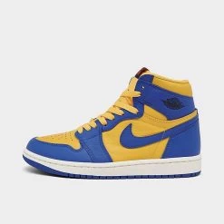 Nike Women's Air Jordan Retro 1 High OG Casual Shoes Varsity Maize/Game Royal/Sail - FD2596 700