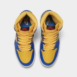 Nike Women's Air Jordan Retro 1 High OG Casual Shoes Varsity Maize/Game Royal/Sail - FD2596 700 -Nike Women Shop FD2596 700 P5