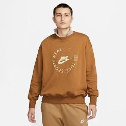 Women's Nike Sportswear Phoenix Fleece Oversized Crewneck Sweatshirt Ale Brown - FD4234 270