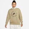 Women's Nike Sportswear Phoenix Fleece Oversized Crewneck Sweatshirt Neutral Olive - FD4234 276