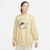 Women's Nike Sportswear Phoenix Fleece Oversized Crewneck Sweatshirt Team Gold - FD4234 783