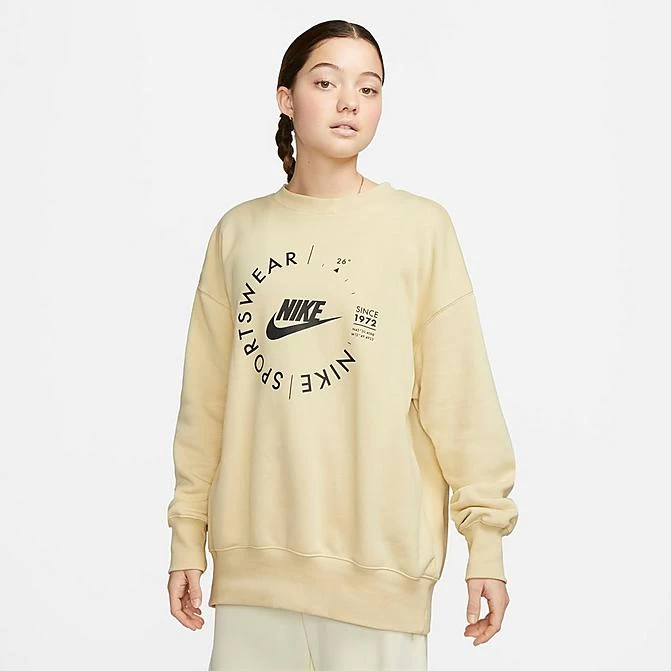 Women's Nike Sportswear Phoenix Fleece Oversized Crewneck Sweatshirt Team Gold - FD4234 783 1 Women's Nike Sportswear Phoenix Fleece Oversized Crewneck Sweatshirt Team Gold - FD4234 783