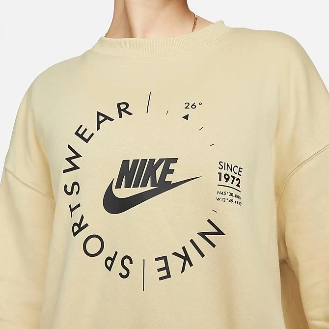 Women's Nike Sportswear Phoenix Fleece Oversized Crewneck Sweatshirt Team Gold - FD4234 783 4 Women's Nike Sportswear Phoenix Fleece Oversized Crewneck Sweatshirt Team Gold - FD4234 783 - Image 4