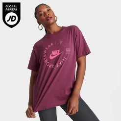Women's Nike Sportswear Sports Utility T-Shirt Rosewood - FD4235 653