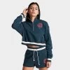 Women's Nike Sportswear Phoenix Fleece Oversized Half-Zip Cropped Sweatshirt Armory Navy - FJ1819 454