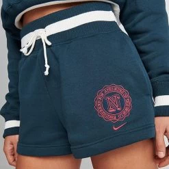 Women's Nike Sportswear Phoenix Fleece High-Waisted Campus Shorts Armory Navy/Pale Ivory - FJ1820 454 10 Women's Nike Sportswear Phoenix Fleece High-Waisted Campus Shorts Armory Navy/Pale Ivory - FJ1820 454 -Nike Women Shop FJ1820 454 M5