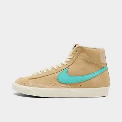 Nike Blazer Mid '77 SE Tan Suede Casual Shoes Desert Ore/Sail/Black/Light Aqua - FJ4414 200