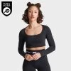 Women's Nike Sportswear Long-Sleeve Crop Top Black - FJ5228 010