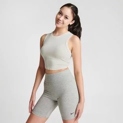 Women's Nike Sportswear Essentials Ribbed Cropped Tank Top Sea Glass - FN3170 020 -Nike Women Shop FN3170 020 M3