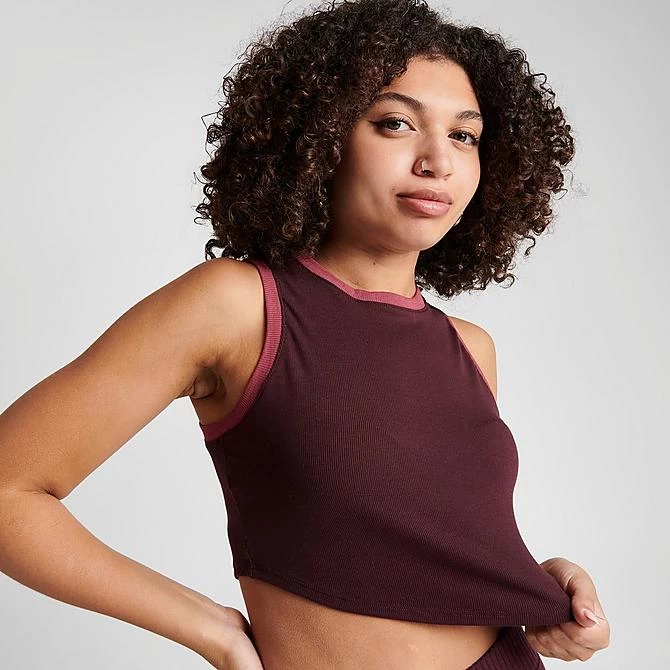 Women's Nike Sportswear Essentials Ribbed Cropped Tank Top Burgundy Crush - FN3170 652 5 Women's Nike Sportswear Essentials Ribbed Cropped Tank Top Burgundy Crush - FN3170 652 - Image 5