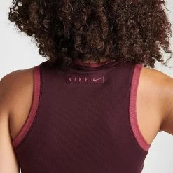 Women's Nike Sportswear Essentials Ribbed Cropped Tank Top Burgundy Crush - FN3170 652 11 Women's Nike Sportswear Essentials Ribbed Cropped Tank Top Burgundy Crush - FN3170 652 -Nike Women Shop FN3170 652 M6