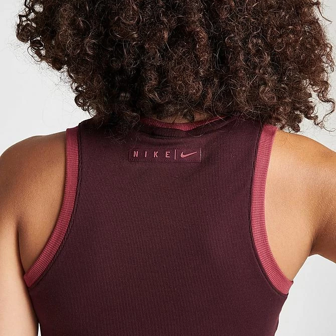 Women's Nike Sportswear Essentials Ribbed Cropped Tank Top Burgundy Crush - FN3170 652 6 Women's Nike Sportswear Essentials Ribbed Cropped Tank Top Burgundy Crush - FN3170 652 - Image 6