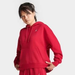 Nike Women's Jordan Brooklyn Fleece Hoodie Gym Red - FN4488 687