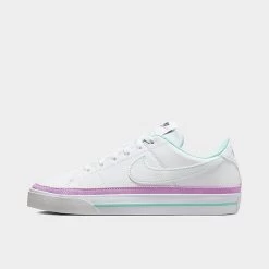 Women's Nike Court Legacy Next Nature Casual Shoes White/Rush Fuchsia/Emerald Rise/White - FN7108 100