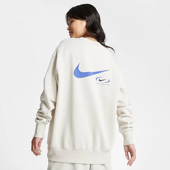 Women's Nike Sportswear Swoosh Life Phoenix Fleece Oversized Crewneck Sweatshirt Light Orewood Brown - FN7703 104 4 Women's Nike Sportswear Swoosh Life Phoenix Fleece Oversized Crewneck Sweatshirt Light Orewood Brown - FN7703 104 - Image 4