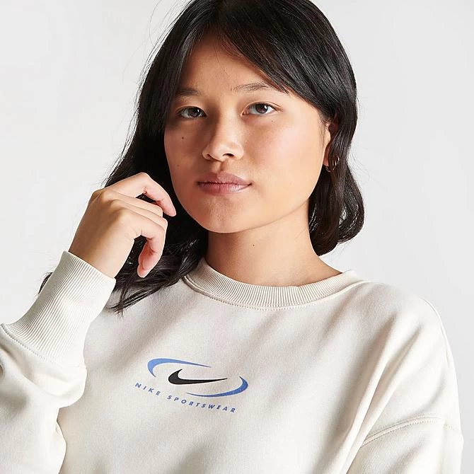 Women's Nike Sportswear Swoosh Life Phoenix Fleece Oversized Crewneck Sweatshirt Light Orewood Brown - FN7703 104 5 Women's Nike Sportswear Swoosh Life Phoenix Fleece Oversized Crewneck Sweatshirt Light Orewood Brown - FN7703 104 - Image 5