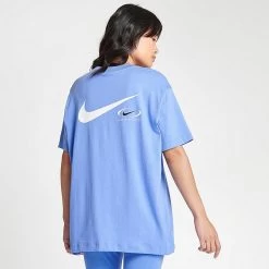 Women's Nike Sportswear Swoosh Life Graphic T-Shirt Polar Ice - FN7722 450 -Nike Women Shop FN7722 450 M4