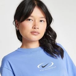 Women's Nike Sportswear Swoosh Life Graphic T-Shirt Polar Ice - FN7722 450 -Nike Women Shop FN7722 450 M5
