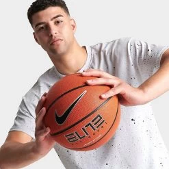 Nike Elite ALL Court 8P Basketball Amber/Black/Metallic Silver/Black - N1002558 855